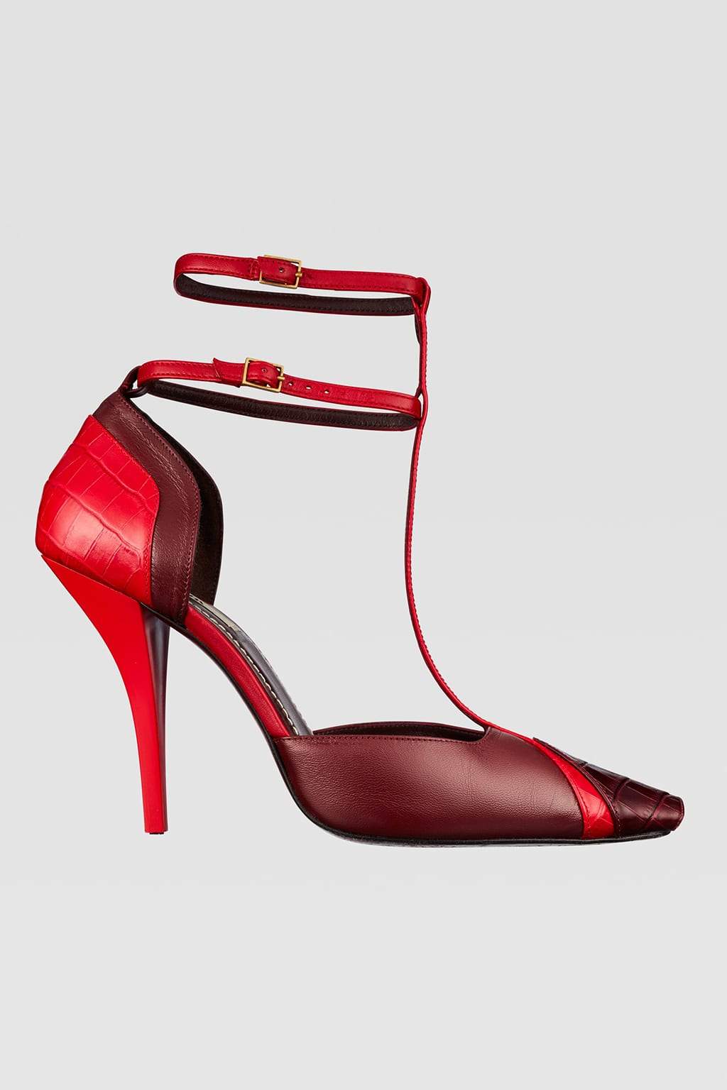 Red Python Heeled Sandals